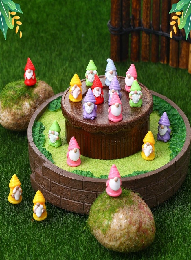 GGSTDDUP 30 Pcs Mini Resin Gnomes 6 Colors Tiny Gnomes Miniature Figurines Mini Gnome Decor Miniature Gnome Figurines for Garden Outdoor Landscape Dollhouse Patio Yard Lawn Potted Plant Decor - Image 4